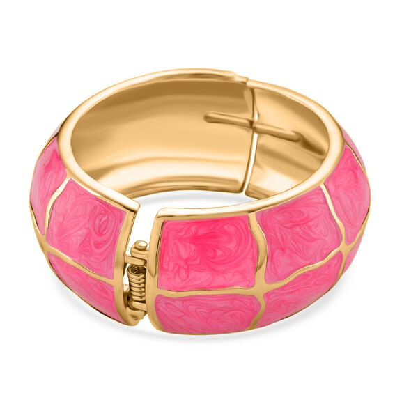 Emaille-Armreif mit Karomuster, ca. 18,5 cm, pink emailliert image number 6