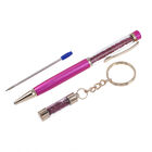 Premium Kollektion - Echter Rubin Kugelschreiber mit extra Mine und Schlüsselanhänger