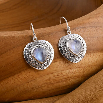 D'Joy Royal Bali Premium Regenbogen Mondstein Ohrringe 925 Silber ca. 4.04 ct