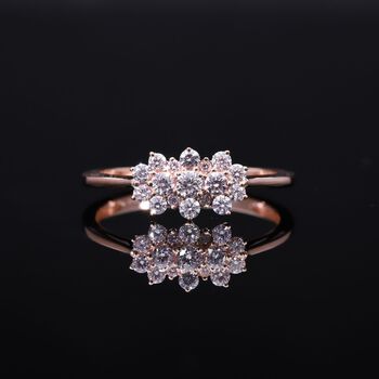 Rosa Diamant I3 SGL zertifiziert Ring 375 Gold (Gr&ouml;&szlig;e 20.00) ca. 0.51 ct