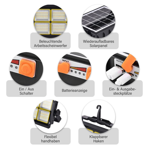 Multifunktionale Arbeitsleuchte mit Solarladefunktion image number 12