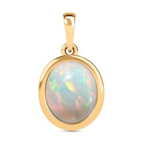 AA Natürlicher, äthiopischer Welo Opal Anhänger 925 Silber 750 Gelbgold Vermeil ca. 2.79 ct