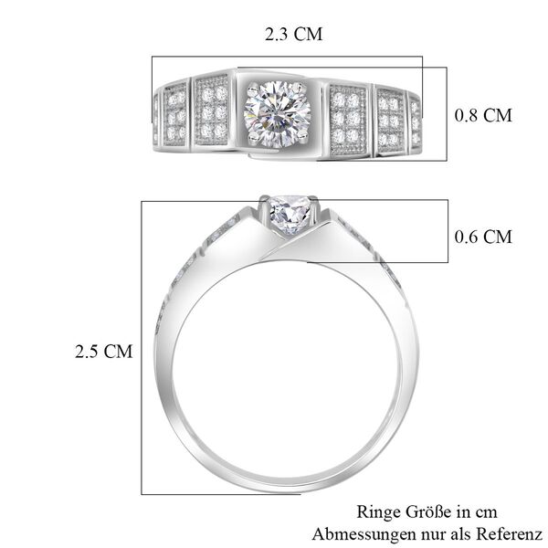 Lustro Stella Weißer Zirkonia Ring 925 Silber rhodiniert (Größe 19.00) image number 6