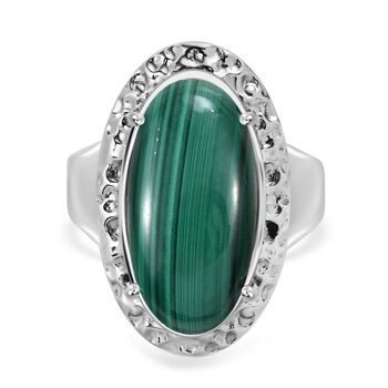 Malachit Ring, Edelstahl (Gr&ouml;&szlig;e 17.00) ca. 15.06 ct