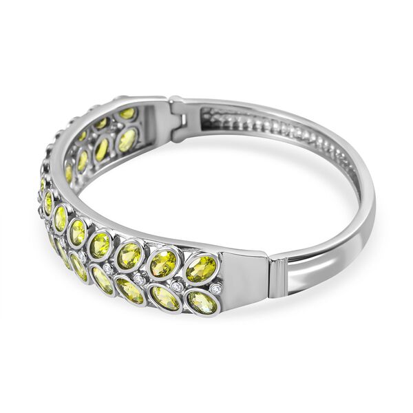 Nat&uuml;rlicher Peridot und Zirkon-Armreif, 19 cm - 13,67 ct. image number 4