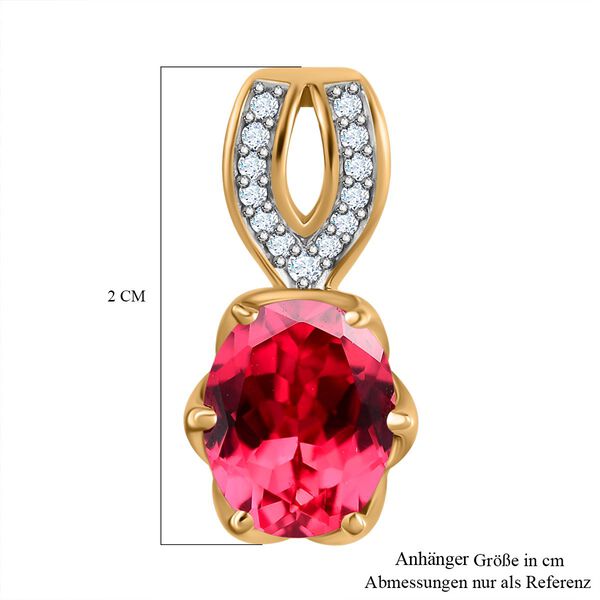 Synthetischer Padparadscha-Saphir Anhänger, ca. 3,92 ct. image number 6