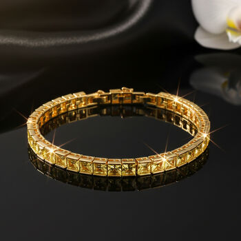 Olivgr&uuml;nes Zirkonia-Armband, 18+2,5cm