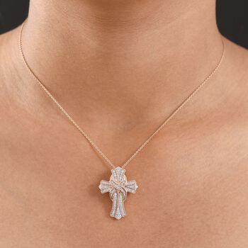 LUXURIANT VS Labor Diamant Anh&auml;nger mit 50cm Kette, 925 Silber 750 Ros&eacute;gold Vermeil - 0,51 ct.