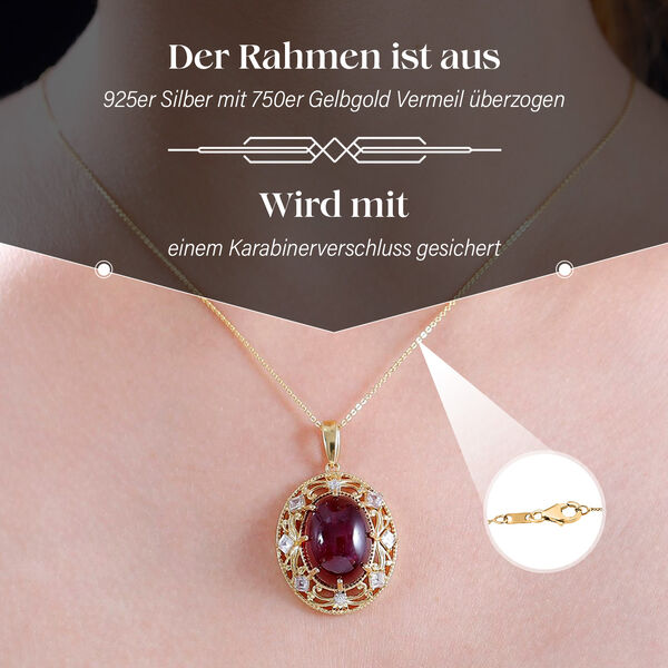 AA afrikanischer Rubin und Zirkon-Anhänger mit 50cm Kette - 30,88 ct. image number 3