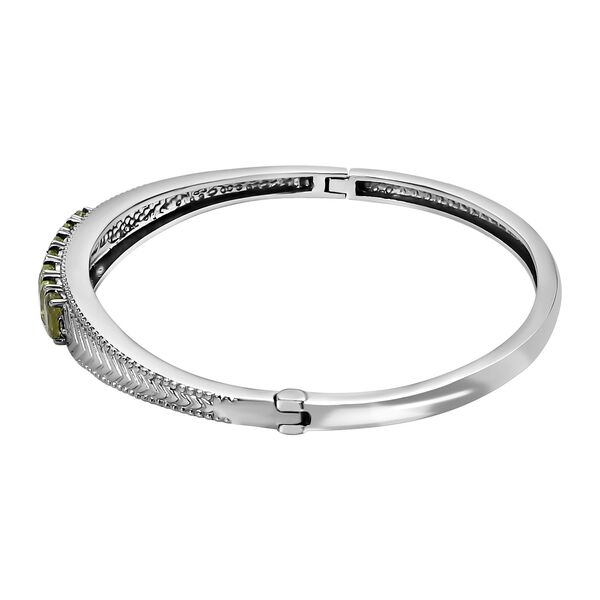 Peridot, Wei&szlig;er Zirkon Armreif ca. 19 cm Edelstahl ca. 3,57 ct. image number 4