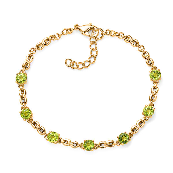 EVER TRUE Peridot Armband ca. 19 cm 950 Kupfer ca. 3,74 ct.