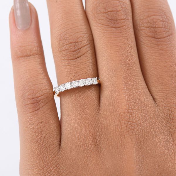 Lab Grown Diamant SI-GH Ring 925 Silber 750 Gelbgold Vermeil (Größe 17.00) ca. 0,50 ct image number 2