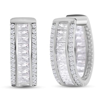 LUSTRO STELLA - Wei&szlig;er Zirkonia Ohrringe, 925 Silber rhodiniert, ca. 4.89 ct