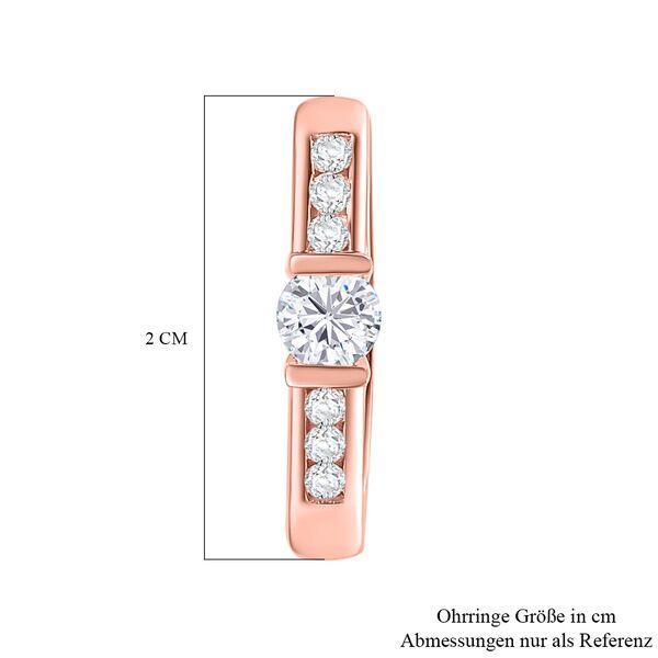 Moissanit Ohrringe, 925 Silber Ros&eacute;gold Vermeil - 0,81 ct. image number 5
