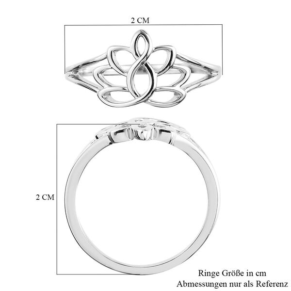 Lotosblumen Ring, 925 Silber platiniert image number 7