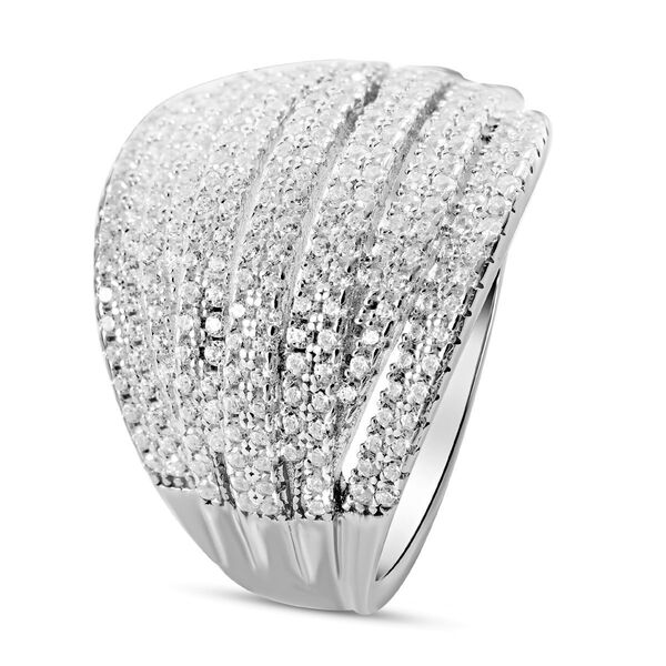 Lustro Stella - Weißer Zirkonia Ring, 925 Silber platiniert (Größe 17.00) ca. 2.64 ct image number 5