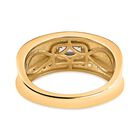 AAA Turkizit, Weißer Zirkon Ring 925 Silber Gelbgold Vermeil (Größe 19.00) ca. 0,97 ct image number 5