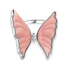 D'Joy Natürlicher Rosa Königsmuschel Perle Ring 925 Silber rhodiniert (Größe 18.00) ca. 7,00 ct