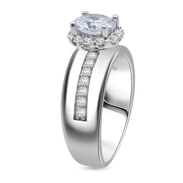LUSTRO STELLA weißer Zirkonia Solitär-Stil-Ring image number 4