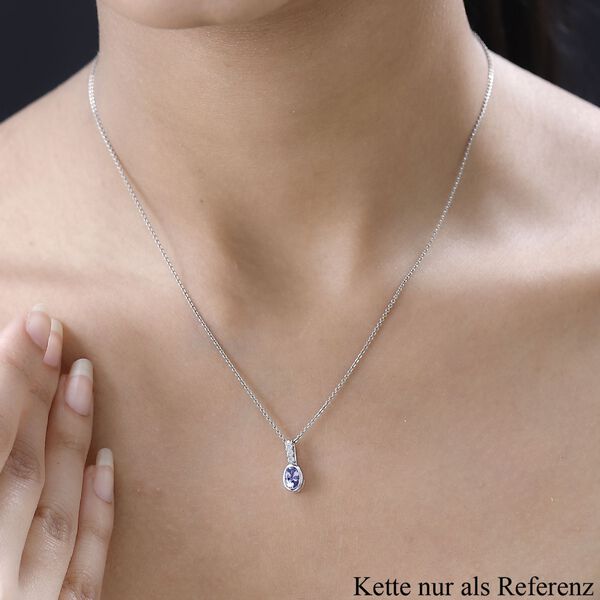 Tansanit und weißer Zirkon Anhänger, ca. 0.53 ct image number 2