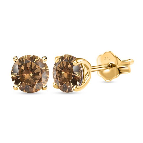 Nat&uuml;rliche goldene Tansanit Ohrringe, 375 Gold, ca. 0.97 ct image number 4