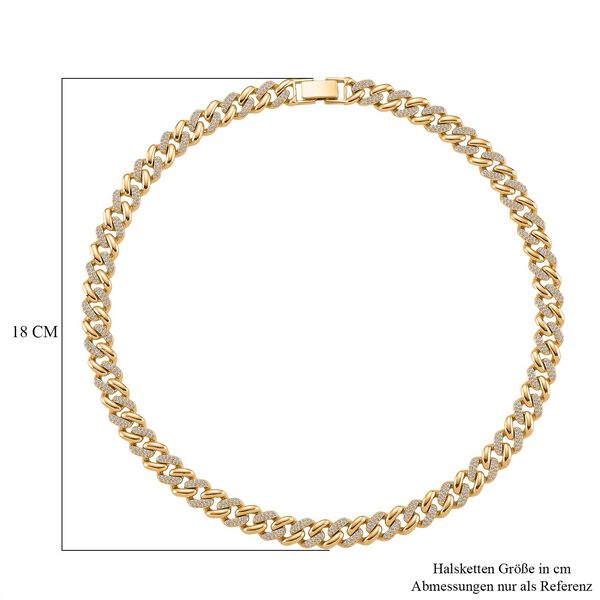 Weißer Kristall Halskette ca. 50 cm Std Gelb image number 5