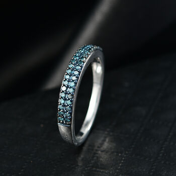 CULLINAN-MINE - Blauer Diamant Ring 925 Silber rhodiniert (Gr&ouml;&szlig;e 19.00) ca. 0.25 ct