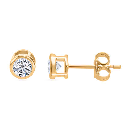 LUXURIANT DIAMOND - Lab Grown Diamant VS-GH Ohrringe 925 Silber Gelbgold Vermeil ca. 0,33 ct.
