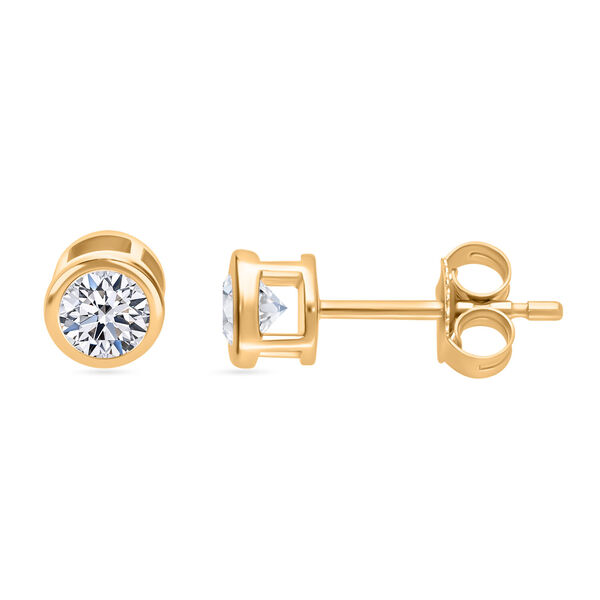 LUXURIANT VS-GH Labor Diamant Ohrringe, 925 Silber Gelbgold Vermeil - 0,35 ct. image number 0
