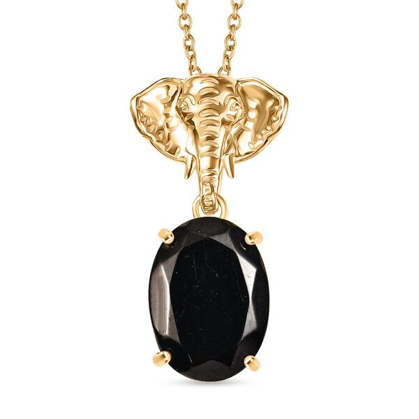 Elite Shungit Anh&auml;nger mit Kette, ca. 50 cm ca. 6.15 ct