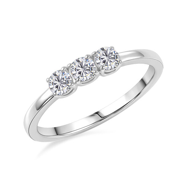 Moissanit Ring, 925 Silber platiniert - 0,71 ct. image number 3