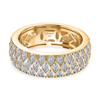 LUXURIANT DIAMOND - Lab Grown Diamant SI-GH SGL zertifiziert Ring 925 Silber 750 Gelbgold Vermeil (Gr&ouml;&szlig;e 17.00) ca. 1.00 ct