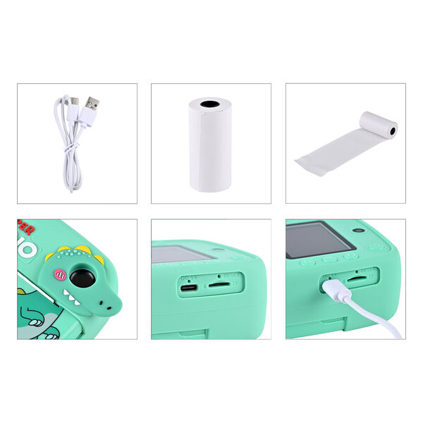 Kinder-Digitalkamera mit Sofortdruck-Funktion und Doppellinse, 10x4,5x10 cm, Gr&uuml;n image number 6