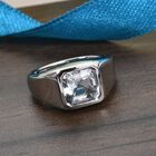Petalit Solitär Ring 925 Silber Platin-Überzug image number 1