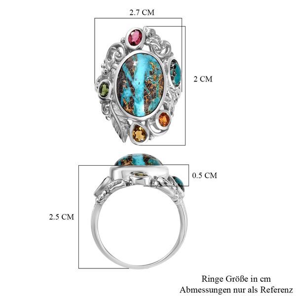 Sierra Nevada Türkis und Mehrfach-Turmalin-Ring - 7,04 ct. image number 7
