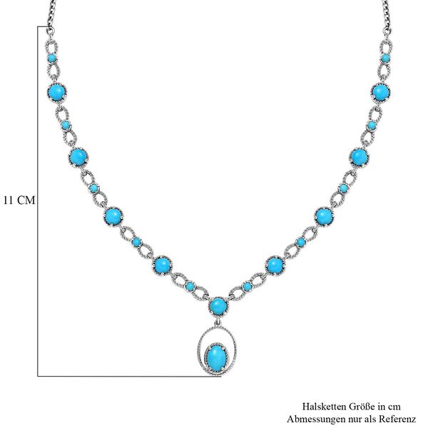 Amerikanische, natürliche Sleeping Beauty Türkis-Halskette, 45 cm - 6,28 ct. image number 6