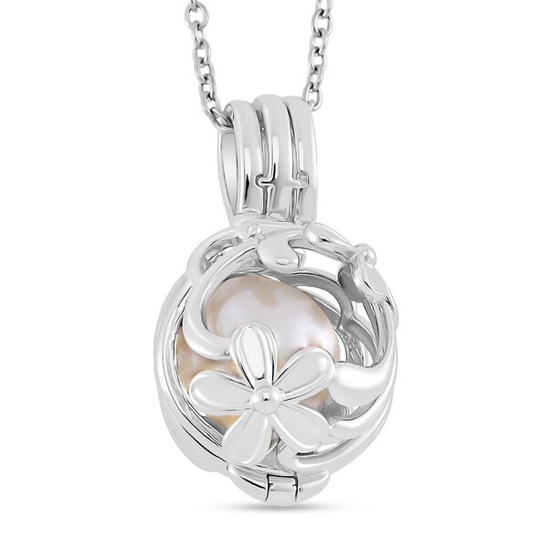 Weiße Edison Perle Schmuckset Messing und Edelstahl image number 4