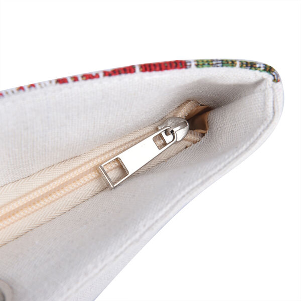 Jute Handtasche, Rentier Muster, Größe 42x34x9x37 cm, Rot image number 6