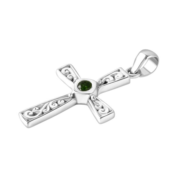 Natürlicher Chromdiopsid Anhänger 925 Silber ca. 0,15 ct. image number 3