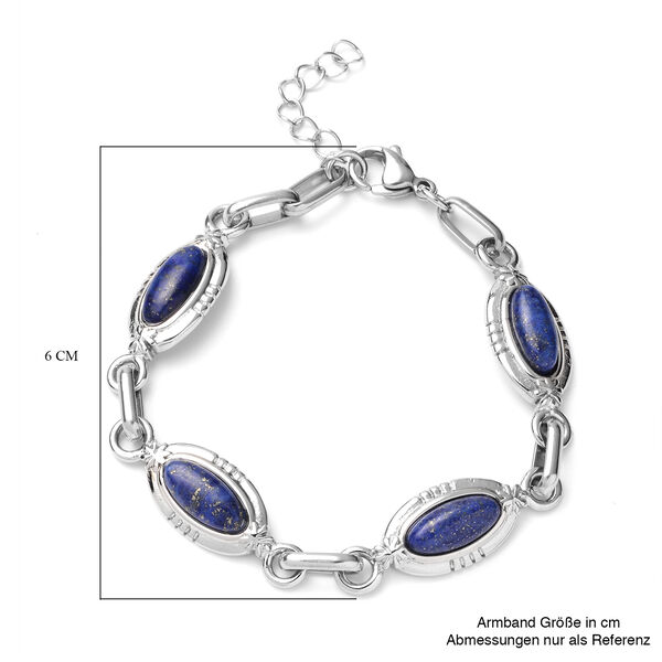 Lapislazuli Armband 19 cm in Edelstahl ca. 12,00 ct image number 2