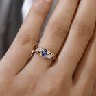 Tansanit und Zirkon Ring 925 Silber vergoldet  ca. 0,51 ct image number 2