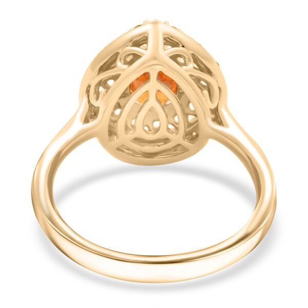 LUXORO zertifiziert und gepr&uuml;ft AAA Fanta Granat und Diamant Ring in 417 Gold - 1,60 ct. image number 4