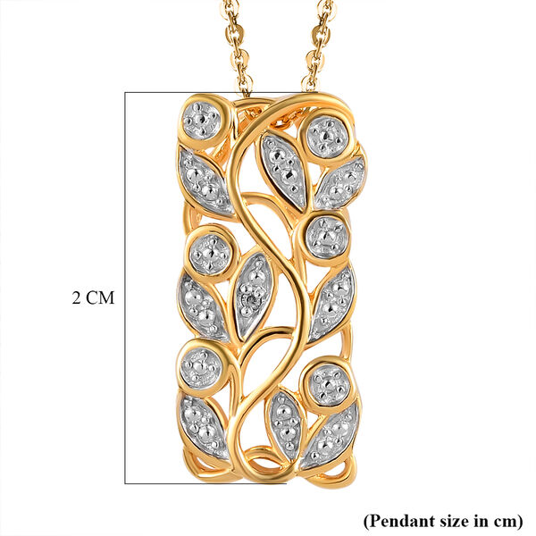 ALLORO vergoldeter Silber-Anh&auml;nger mit Diamantakzenten und 50cm Kette image number 7