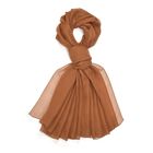 LA MAREY - 100% Maulbeeren-Seidenschal, Chiffon, 135x200 cm, Coffee