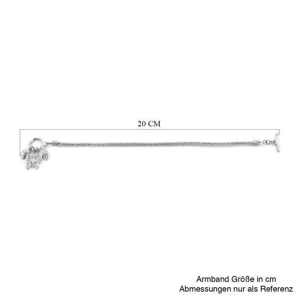 Royal Bali Kollektion - Tulang Naga Armband mit Schmetterling- und Blatt-Anh&auml;nger image number 5