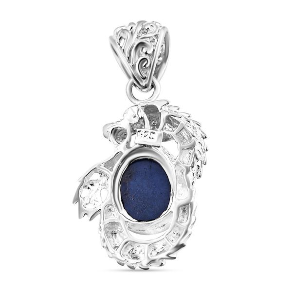 AA Blauer Stern Saphir Anhänger 925 Silber ca. 6,34 ct. image number 4