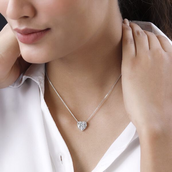 GP Heart Kollektion - Diamant-Cluster-Anh&auml;nger mit Kette in platiniertem Silber - 0,33 ct. image number 2