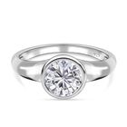 Moissanit Ring, 925 Silber platiniert, (Größe 16.00) ca. 1.18 ct