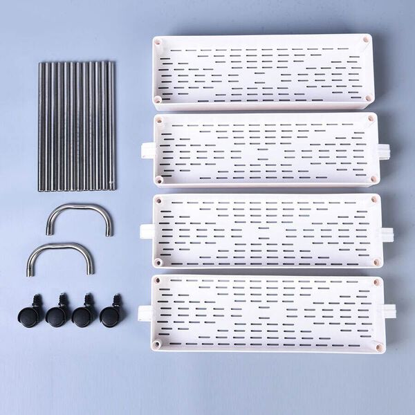 4 Schichten Badregal mit Griffen, Gr&ouml;&szlig;e: 40x12,5x91 cm, Wei&szlig; image number 3