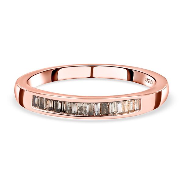 Nat&uuml;rlicher Champagner Diamant-Ring, 925 Silber ros&eacute;vergoldet  ca. 0,25 ct